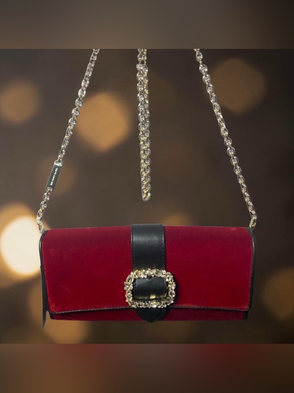 Michael Kors NWT. Jade Red Velvet Clitch/crossbody. RARE